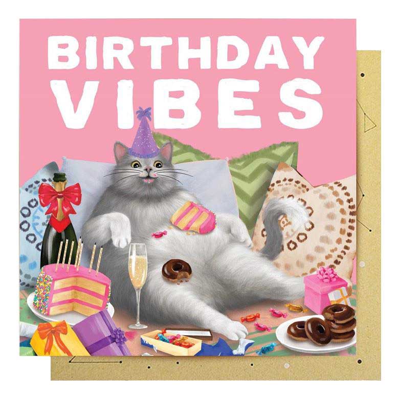 Lalaland Birthday Vibes Cat Card