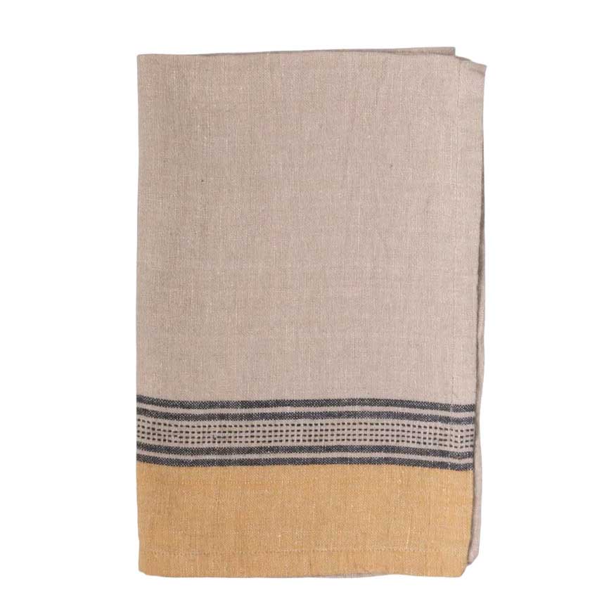 French Country Woven Ribbon Curry Teatowel