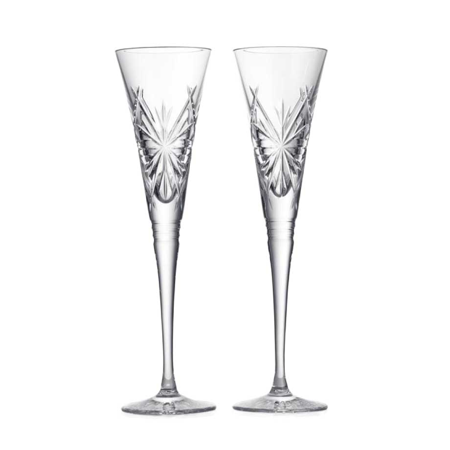 Waterford Winter Wonders Flutes Snowflakes Set of 2