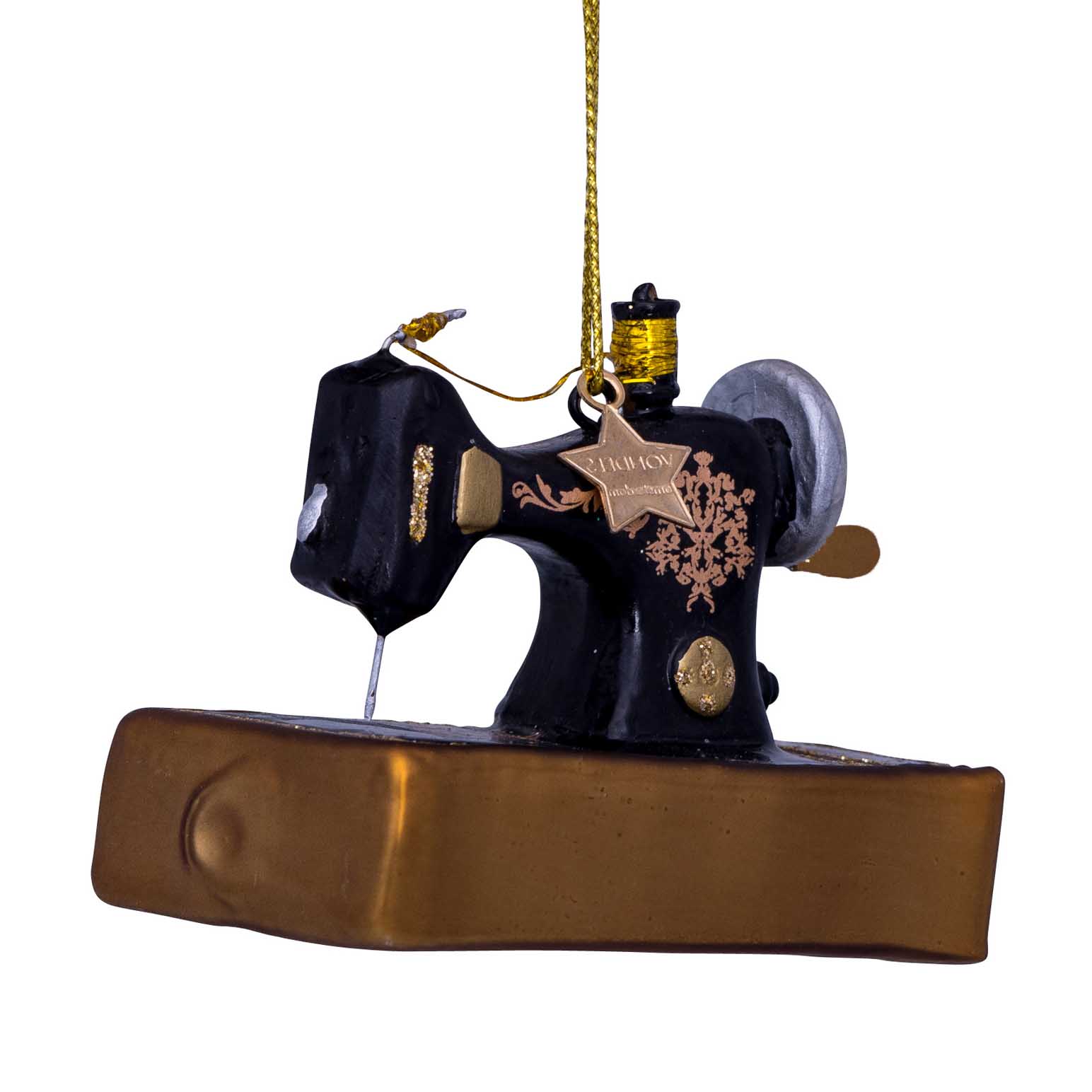 Vondels Ornament Glass Vintage Sewing Machine 9cm
