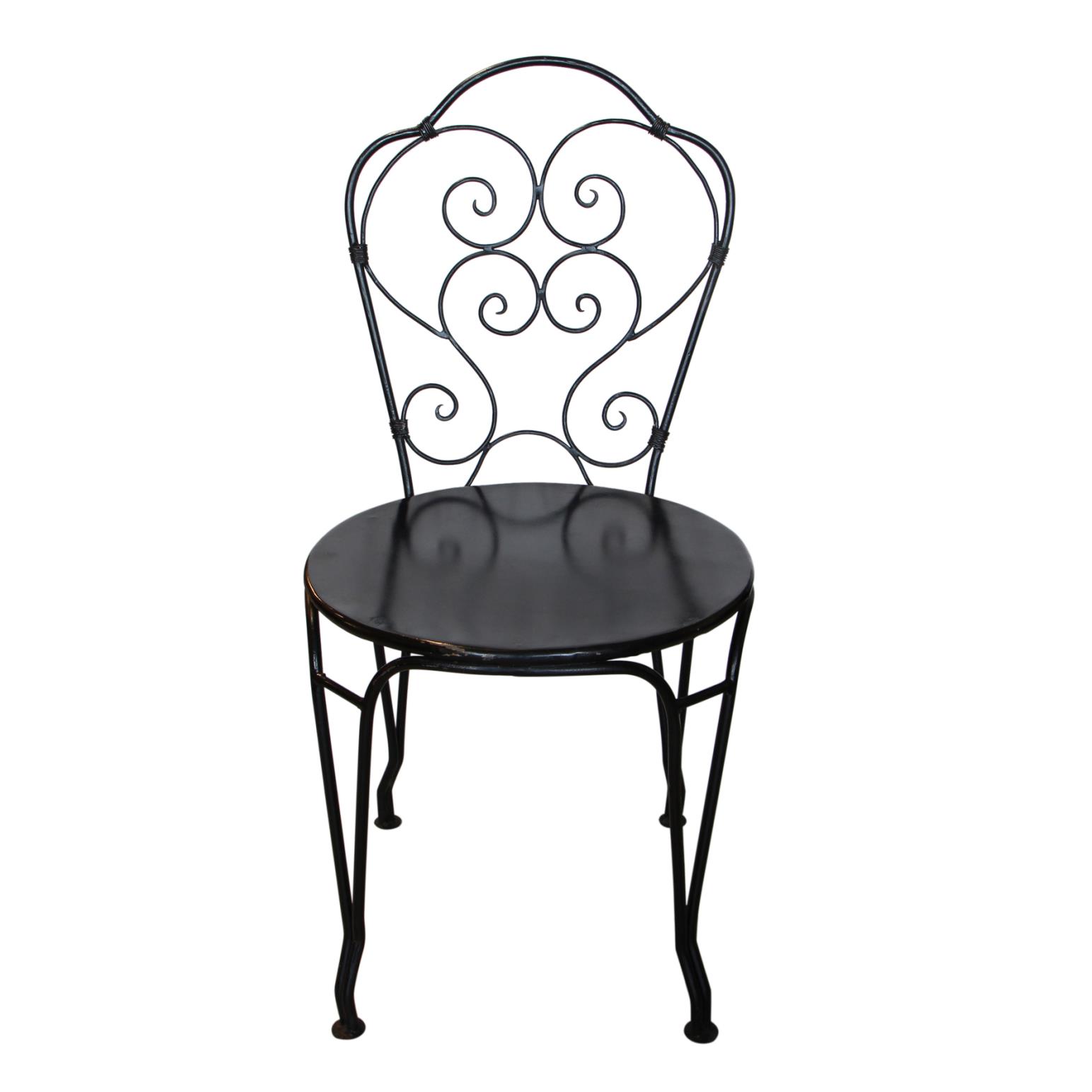 French Country Black Iron Paris Chair