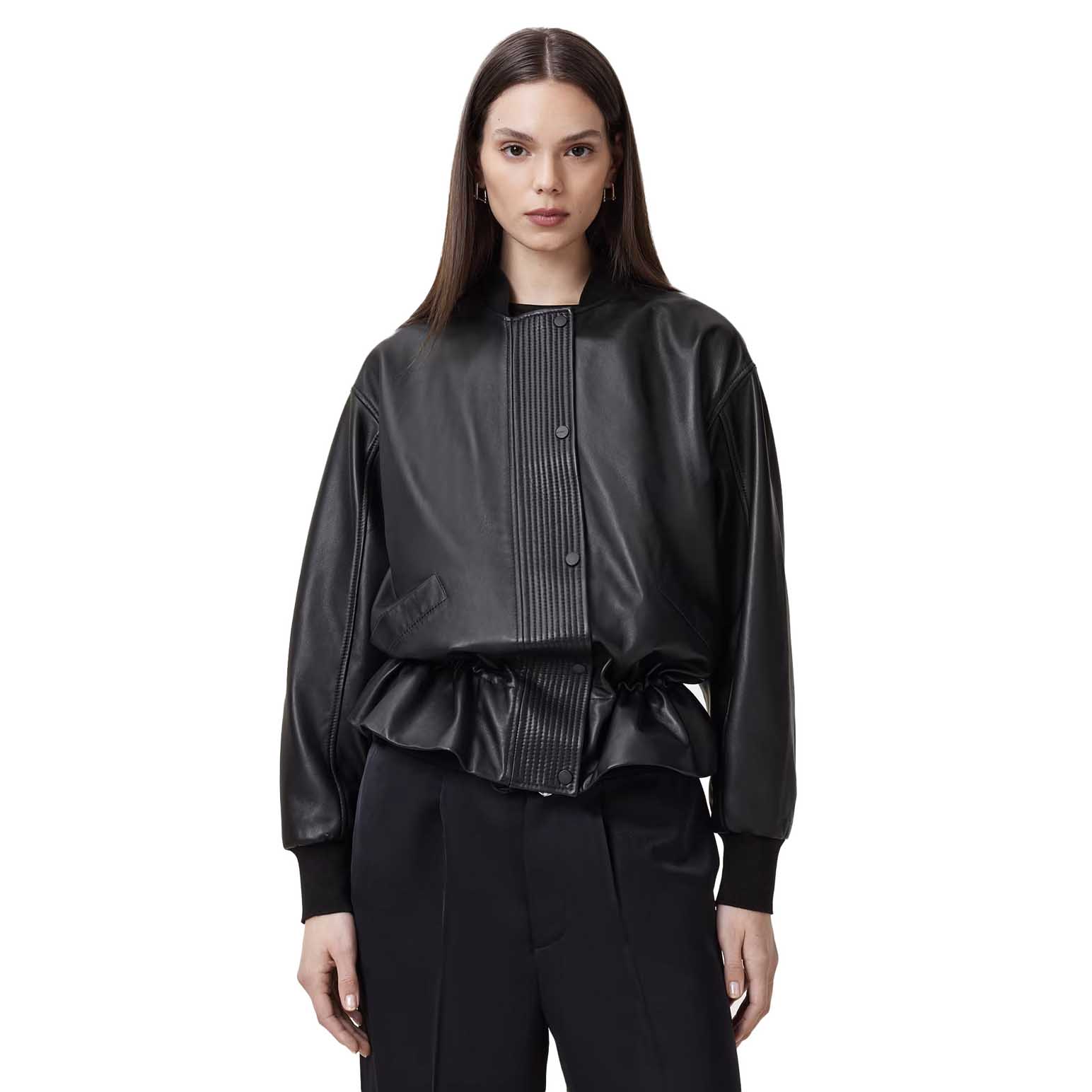 AllSaints Sofi Leather Bomber Jacket