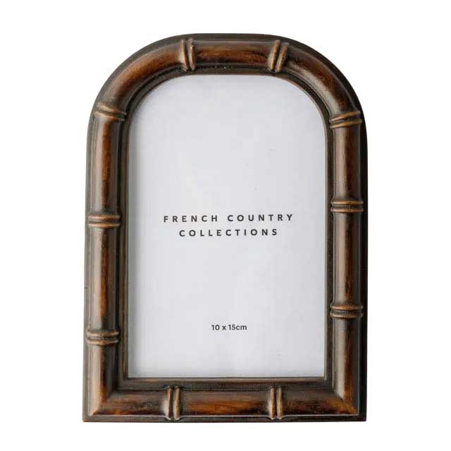 French Country Bamboo Round Top Photoframe 4x6
