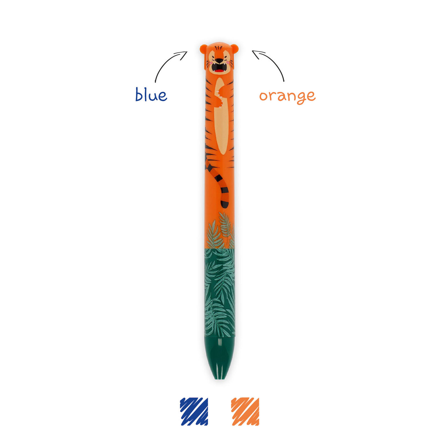 Legami Two-Colour Click&Clack Ballpoint Pen - Tiger