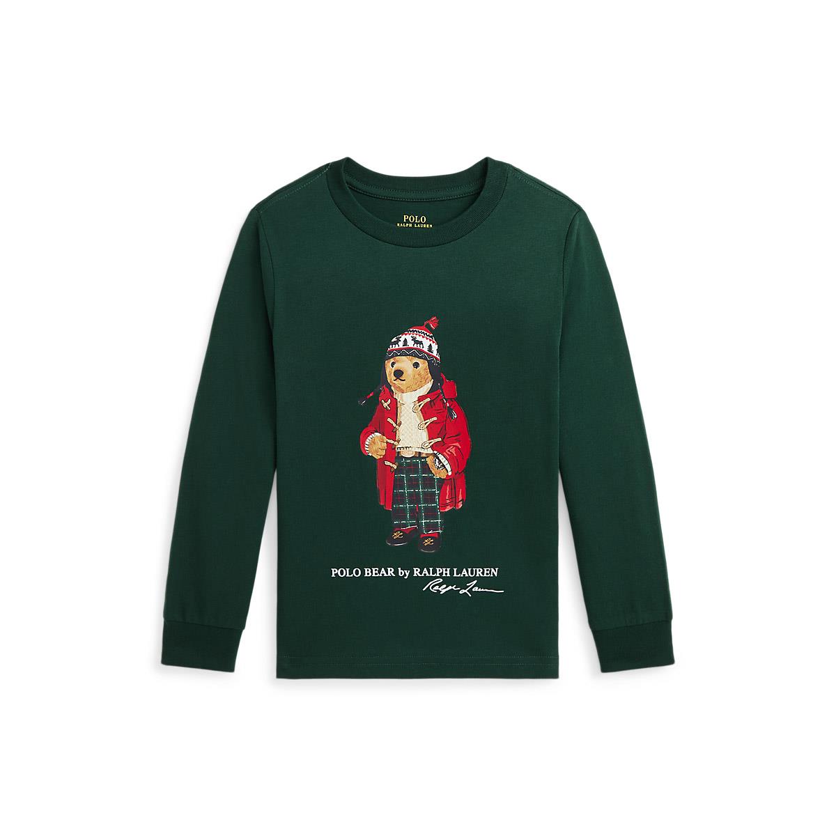 Polo Ralph Lauren College Green Bear LS T-Shirt 3-7