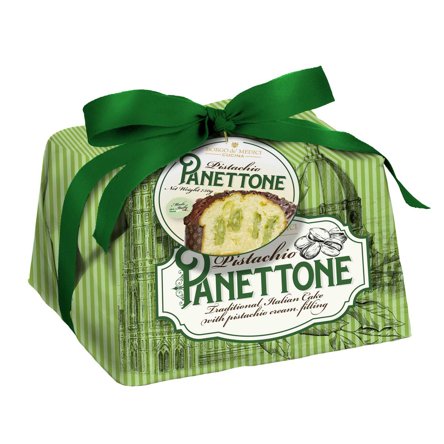 Borgo De Medici Panettone Pistachio Cream Filled Cake 750g