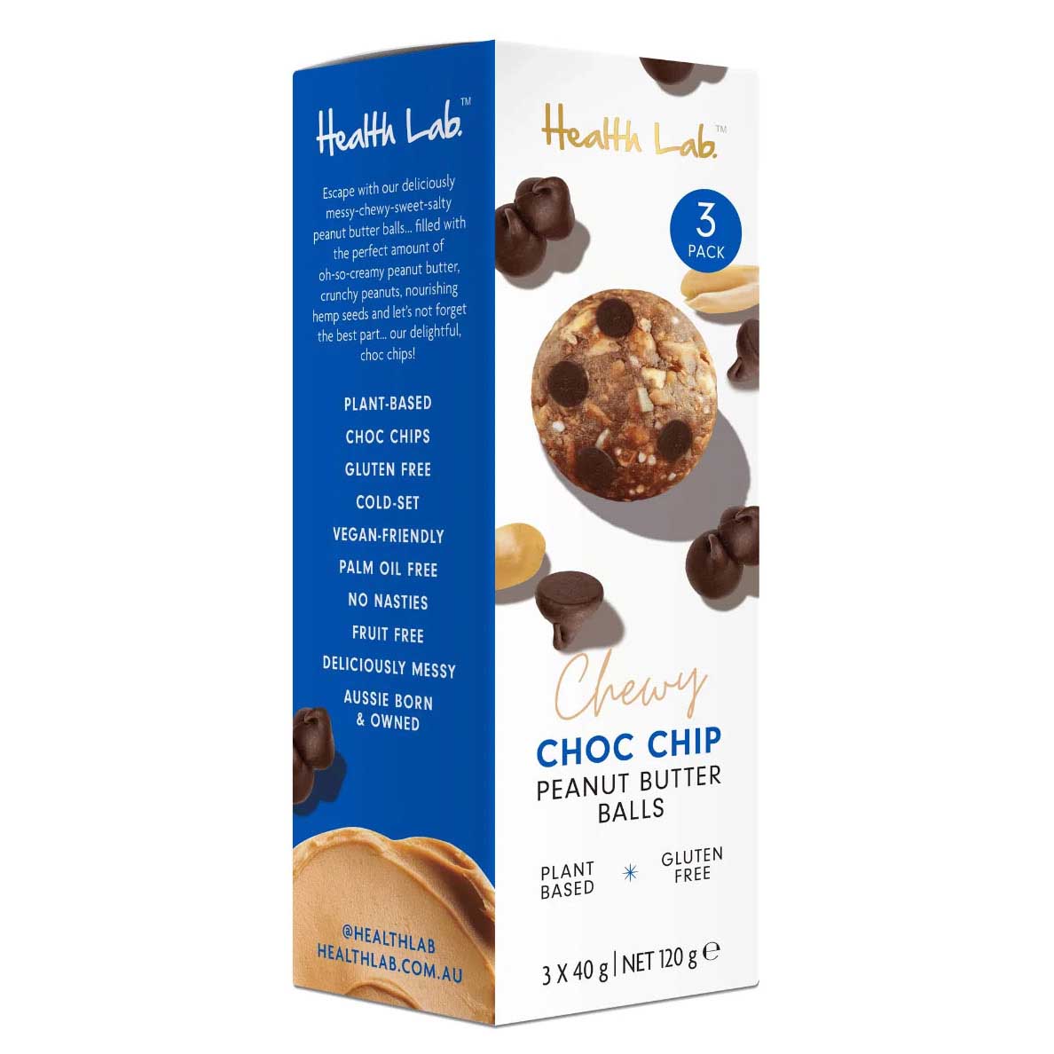 Natural Things Chewy Choc Chip Peanut Butter Protein Balls 3 x 40g