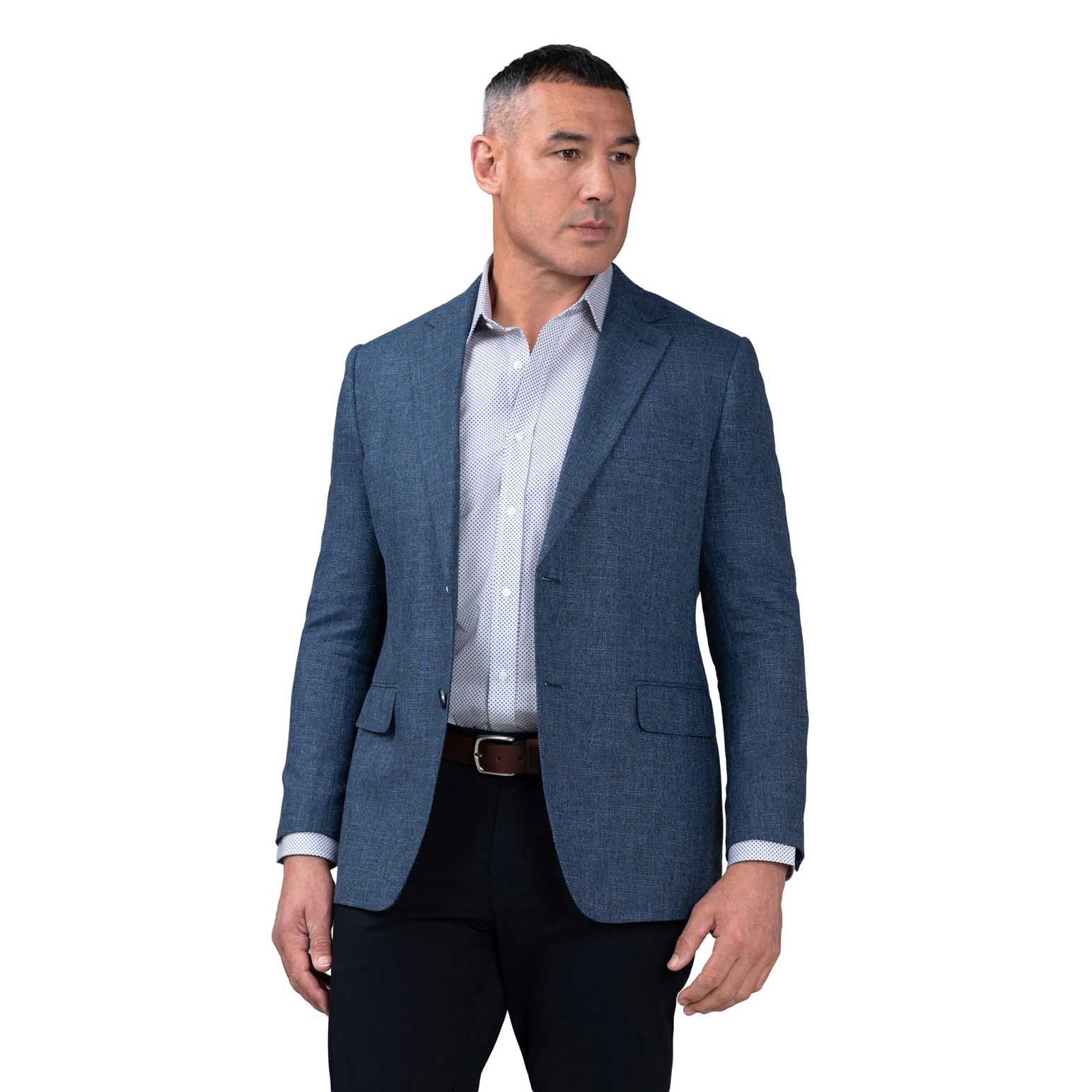 Rembrandt Cooper Pacific Blue Linen-Slub Blazer