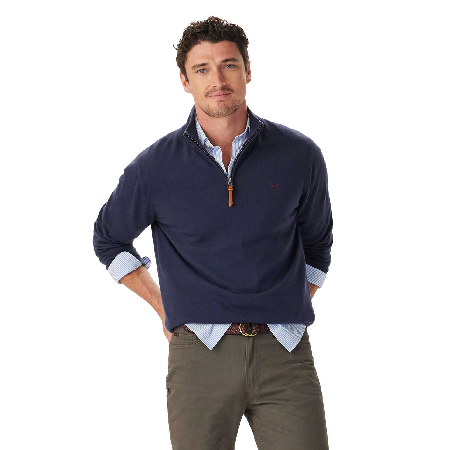 R.M. Williams Ernest Merino 1/4 Zip Knit