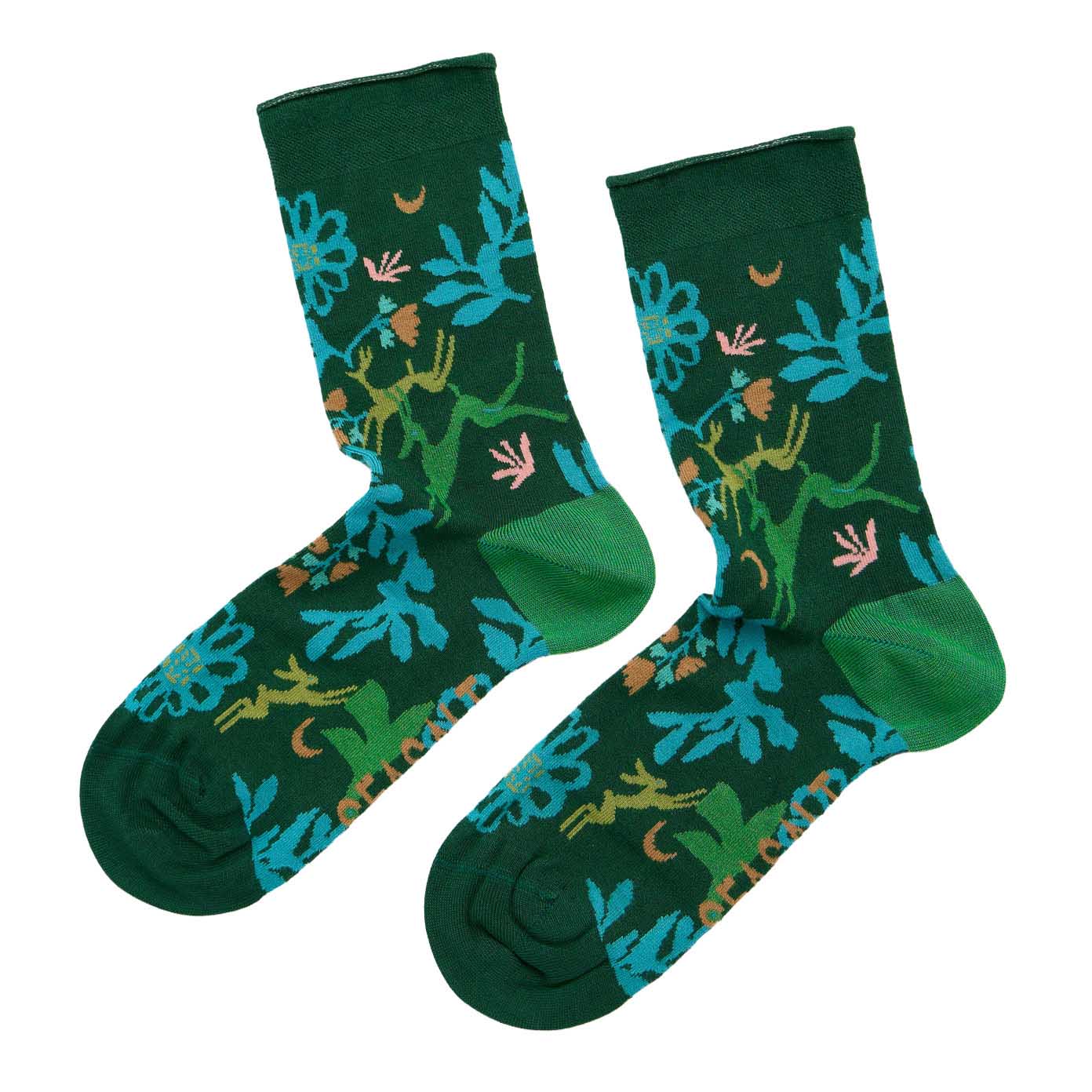 Seasalt Cornwall Bamboo Arty Socks Evening Woodland Firth