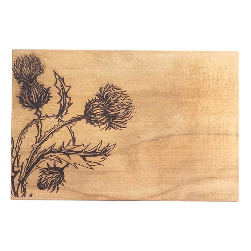 Selbrae House Beech Serving Board 30cm Thistle Trio