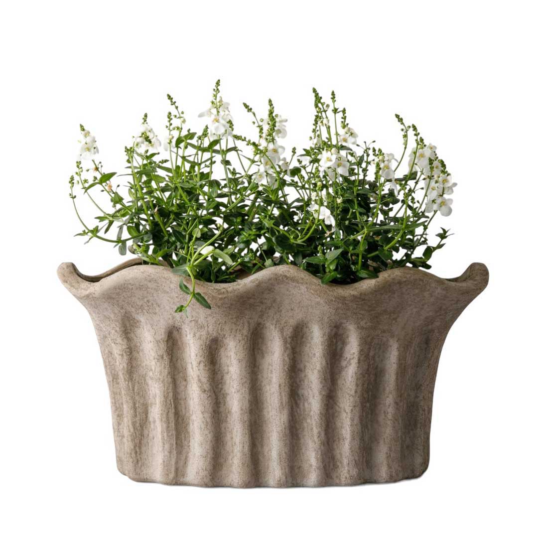 French Country Terra Fluted Oval Planter Large