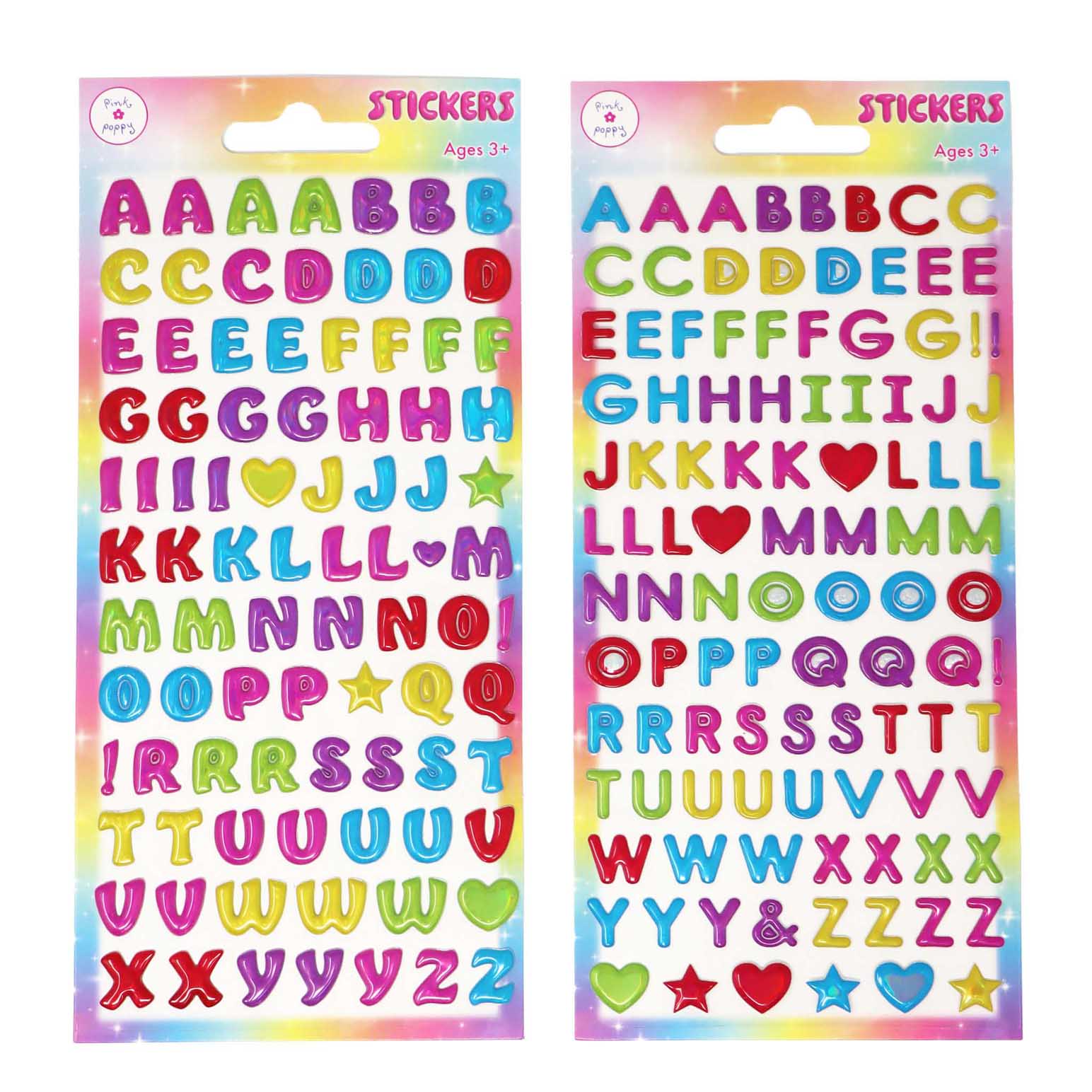 Pink Poppy Alphabet Puffy Stickers