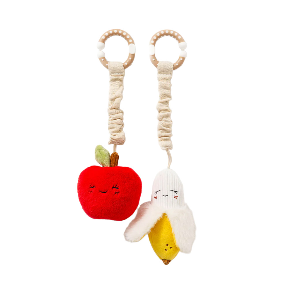 Living Textiles Plush Stroller Toy 2 Pack - Apple & Banana