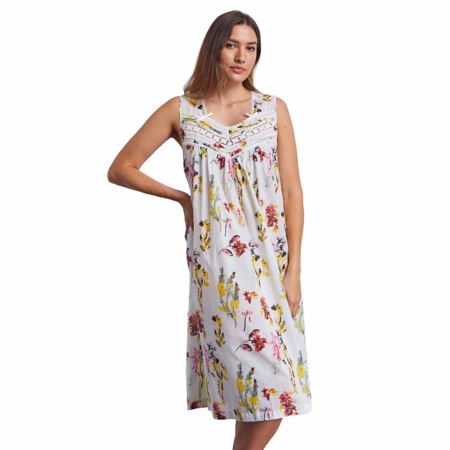 Cottonreal Long Stem Flora Sleeveless Nightdress