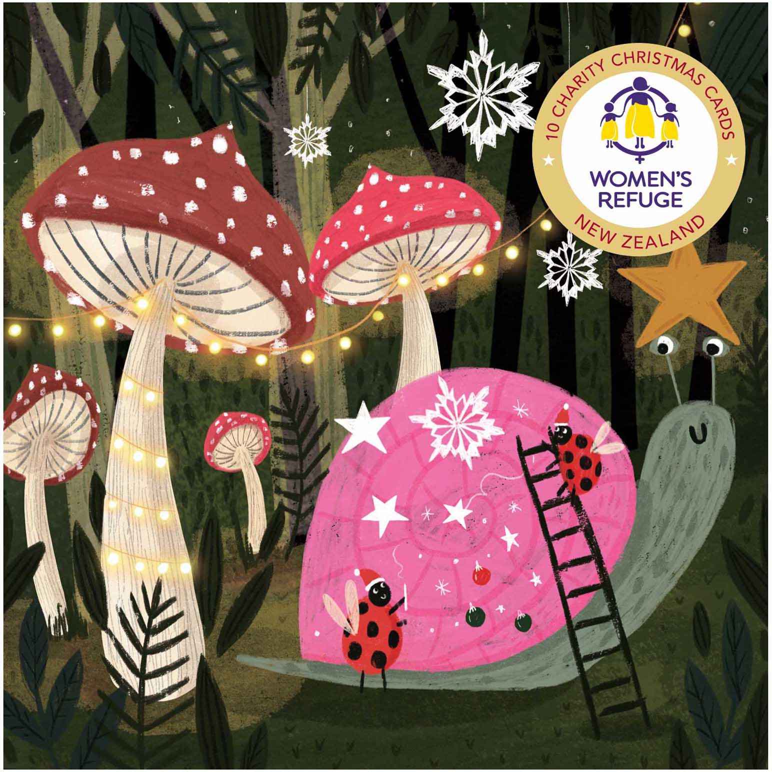 Women's Refuge Mushroom Forest Christmas Card Wallet