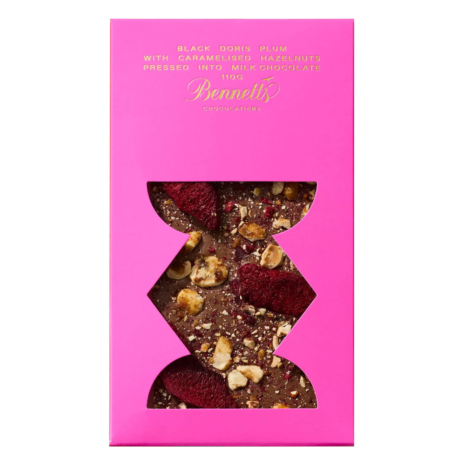 Bennetts of Mangawhai Plum & Hazelnut Chocolate Bar