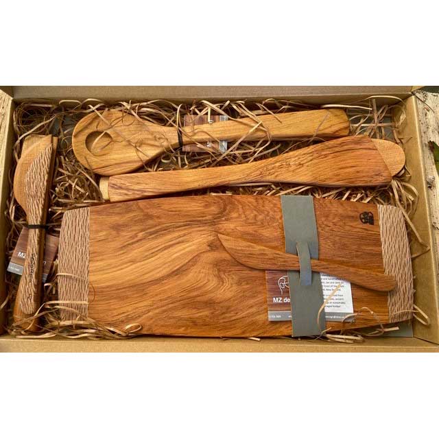 MZ Design Gift Set: Salad Server Serving Board & Knife Cheese Set & Utensil