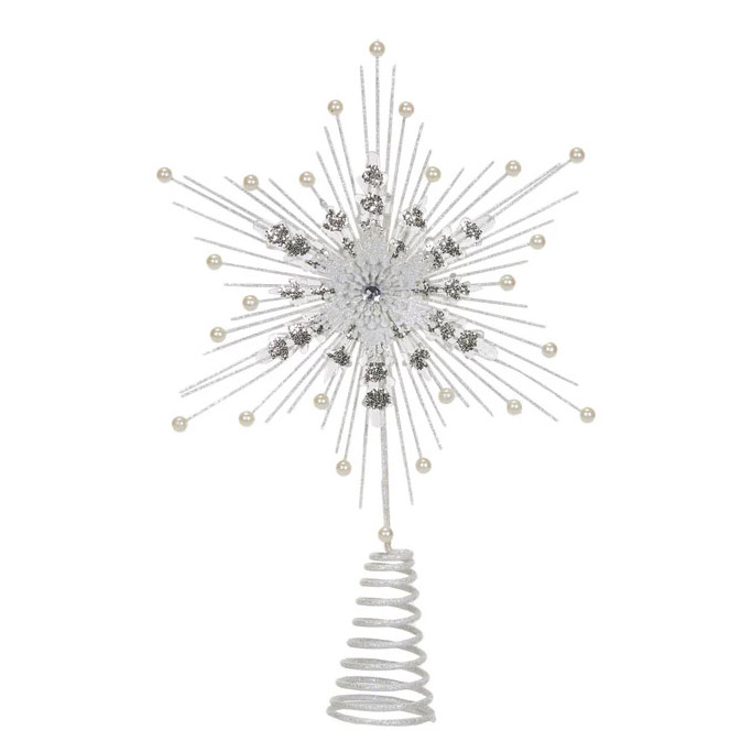 Holly & Ivy Intricate Snowflake Tree Topper