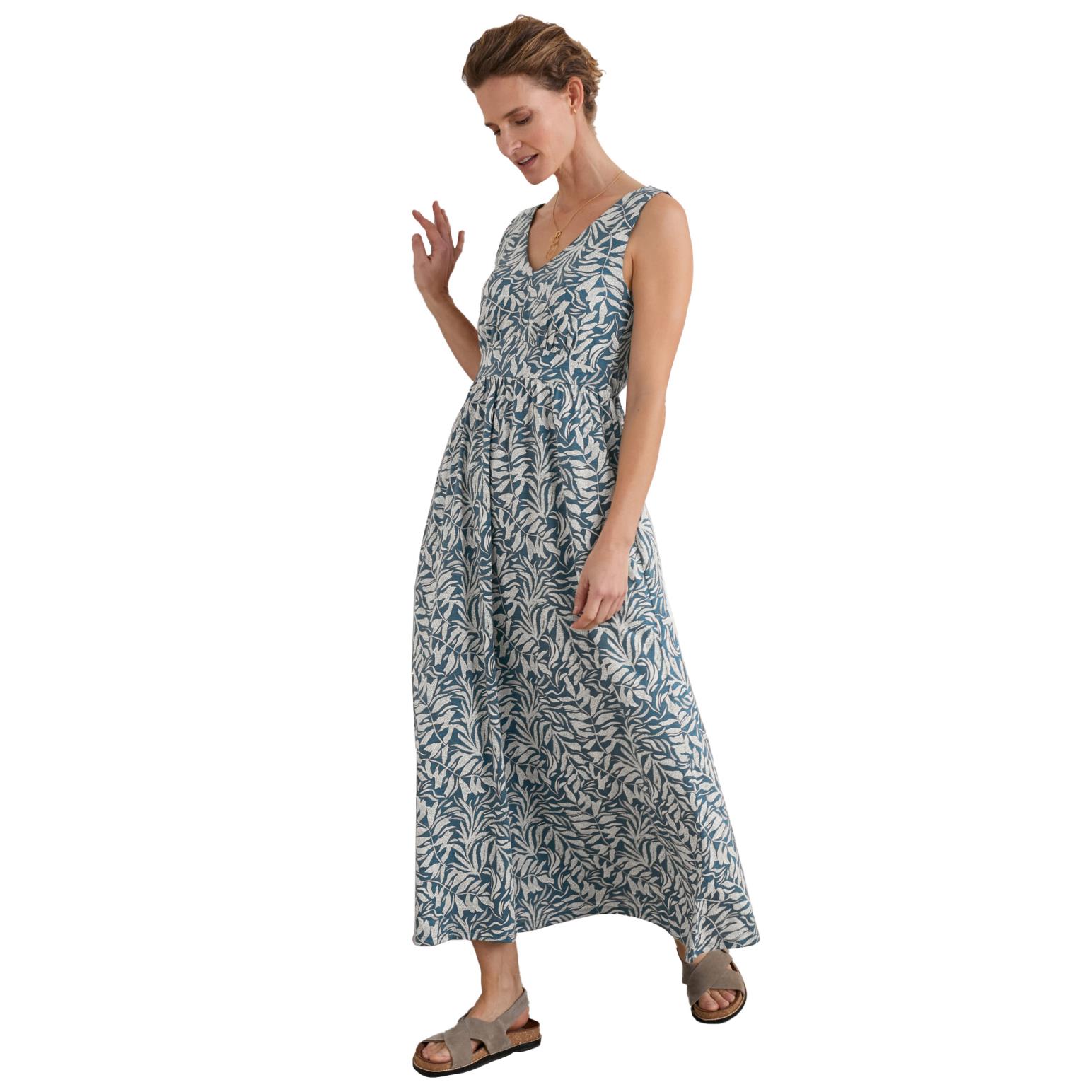 Seasalt Cornwall Polmanter Dress Dune Fronds Pool