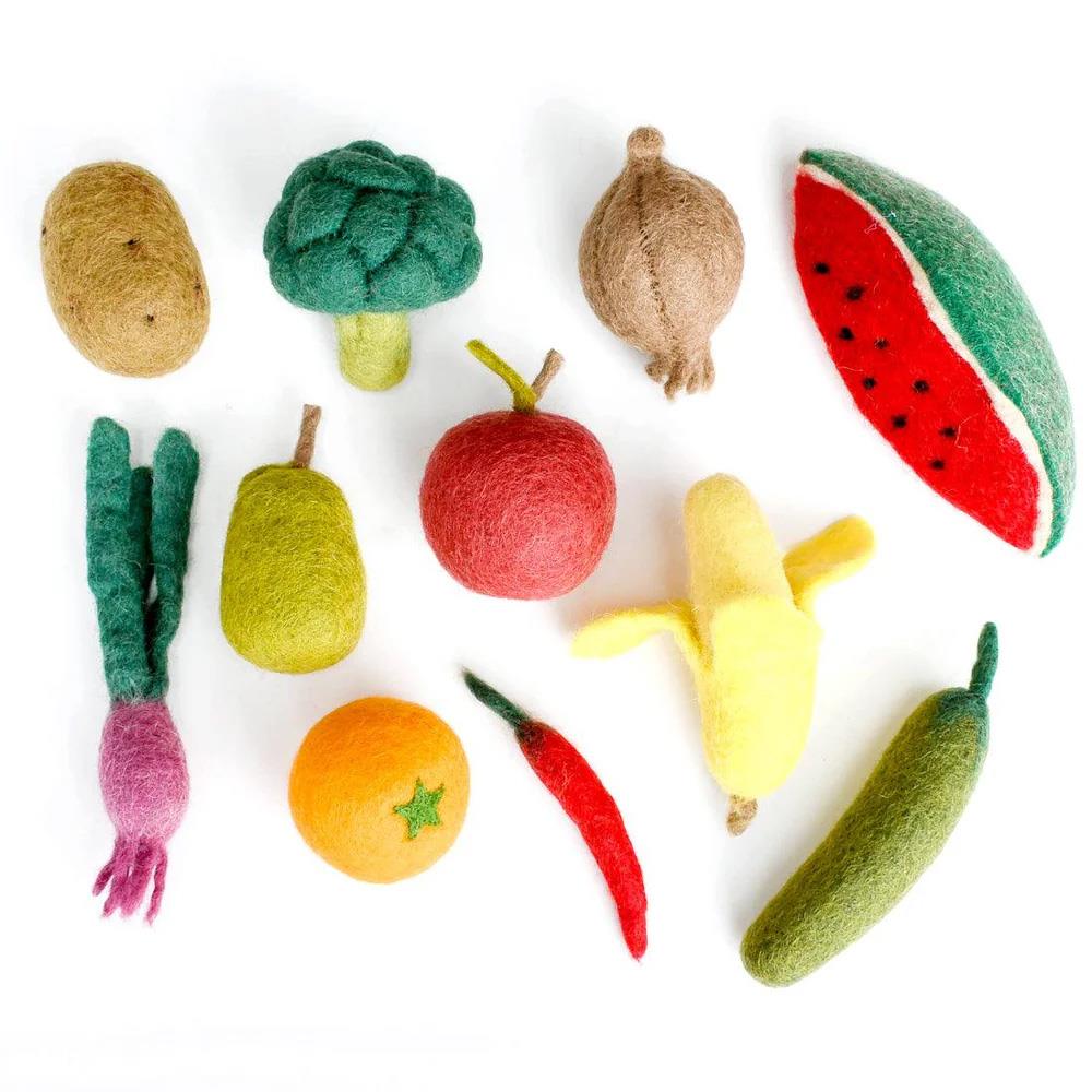 Tara Treasures Felt Vegetables and Fruits Set B - 11 Pieces