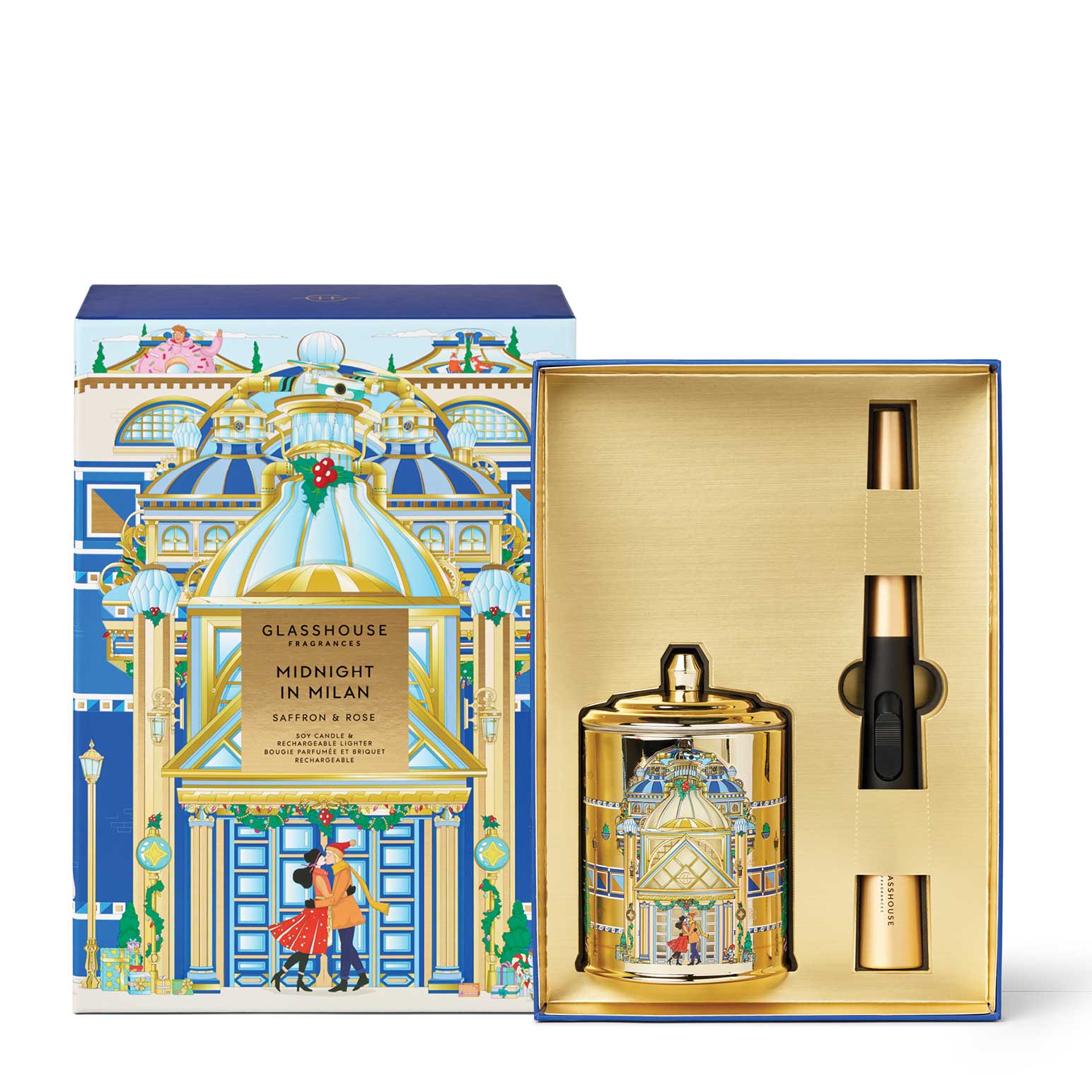 Glasshouse Fragrances Midnight In Milan Candle & Arc Wand Lighter