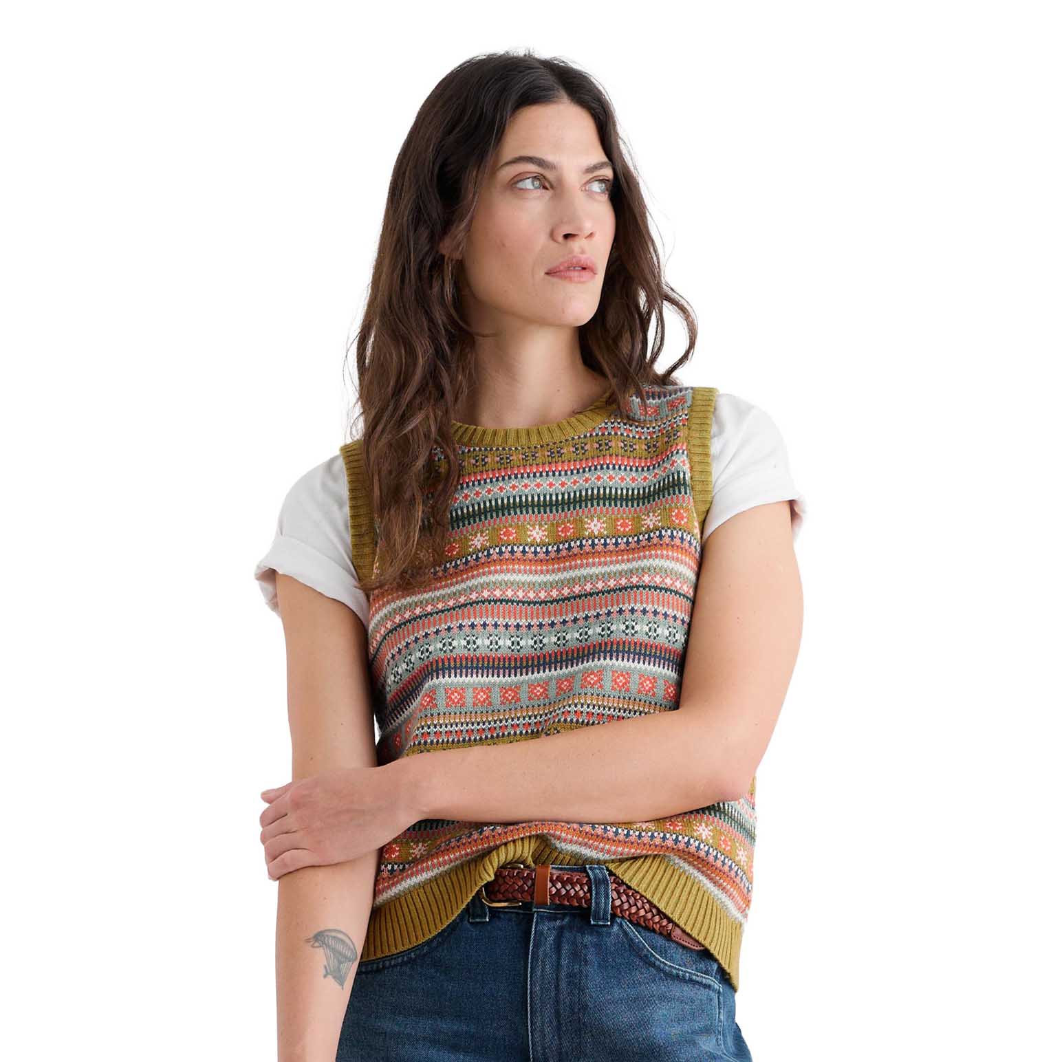 Seasalt Cornwall Cove Cottage Vest Carved Relief Pear Multi