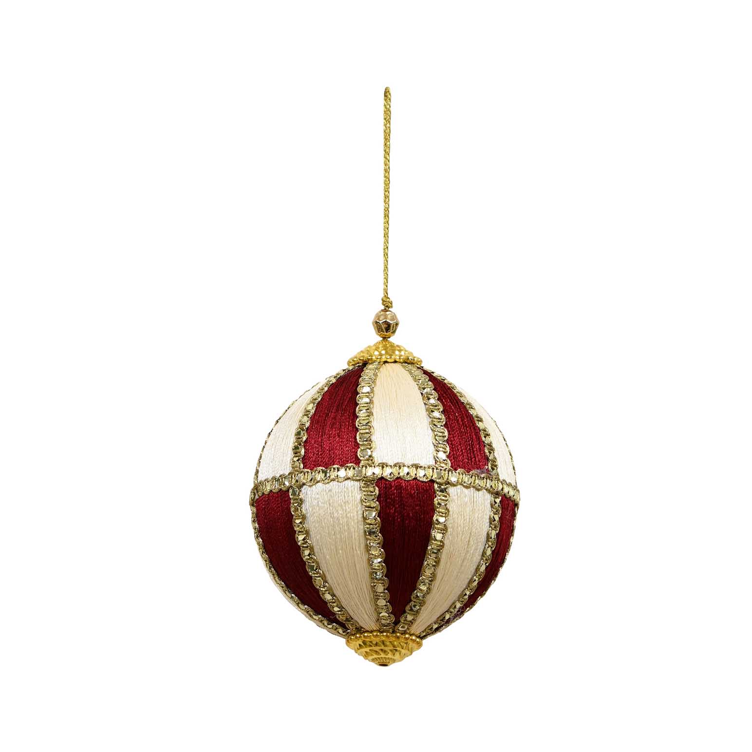 Maytime Majestic Hanging Ball - Burgundy & White
