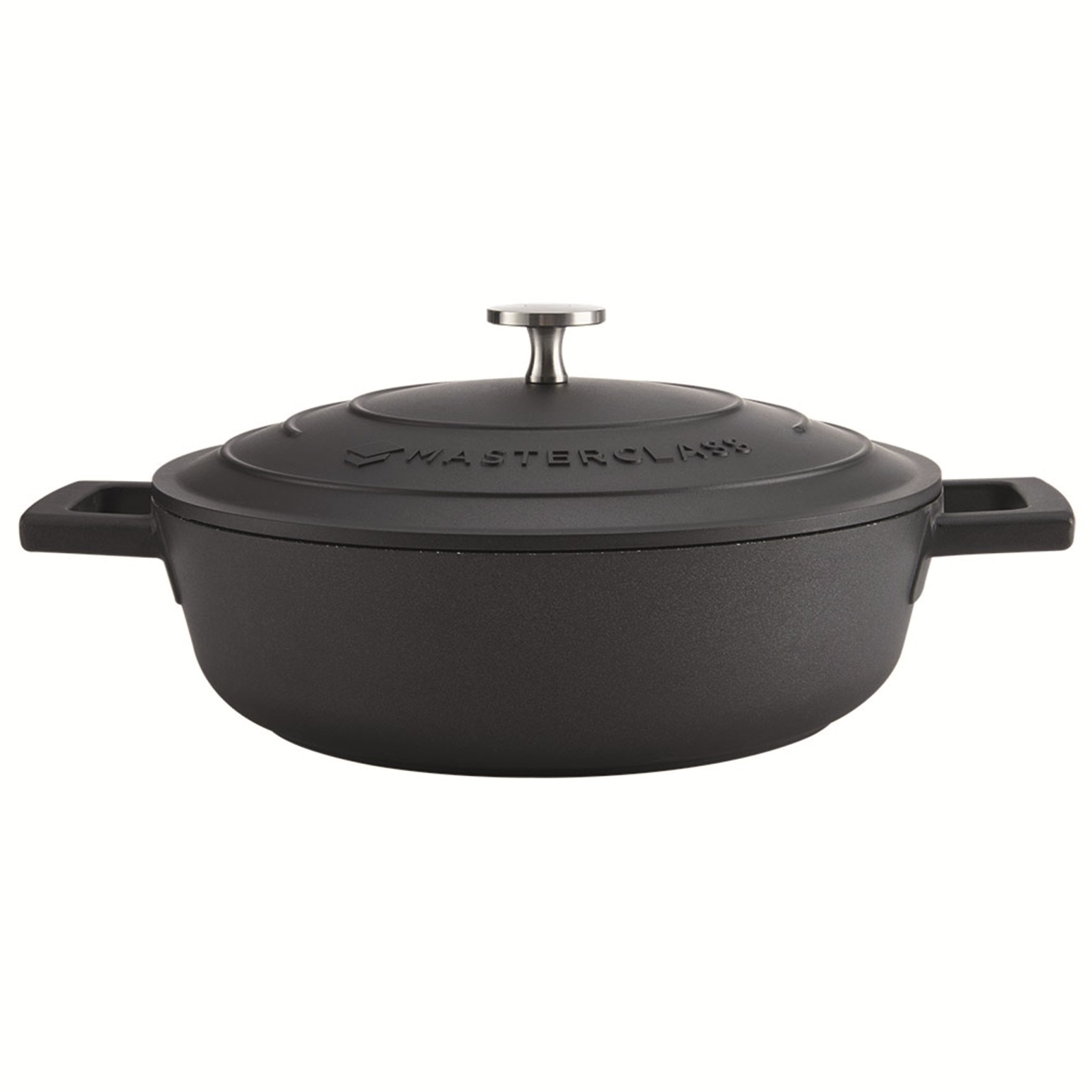 MasterCraft Cast Aluminium Shallow Casserole Dish Gift Boxed 28cm - Black