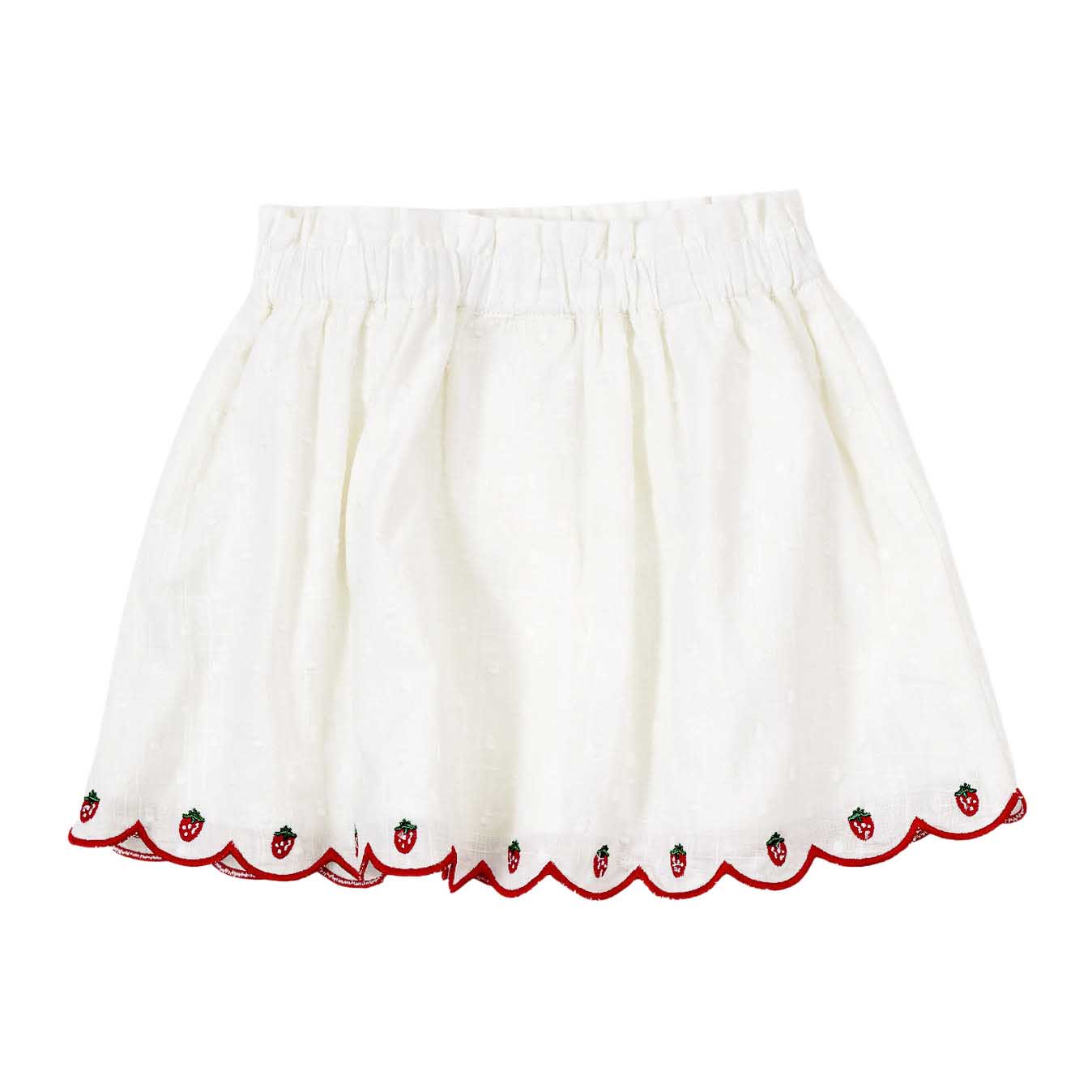 Goldie + Ace Scallop Hem Strawberry Skirt 3-5Y