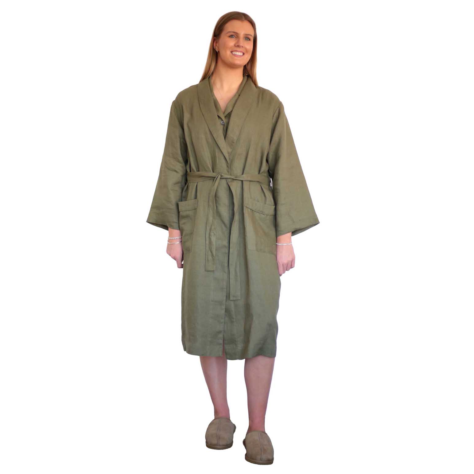 MM Linen Ivy Linen Robe