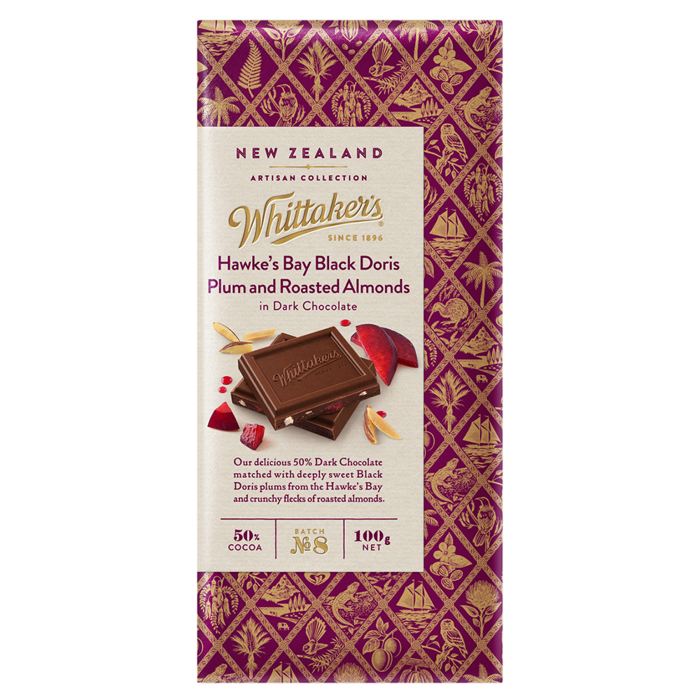 Whittaker&rsquo;s New Zealand Black Plum & Roasted Almonds 100g