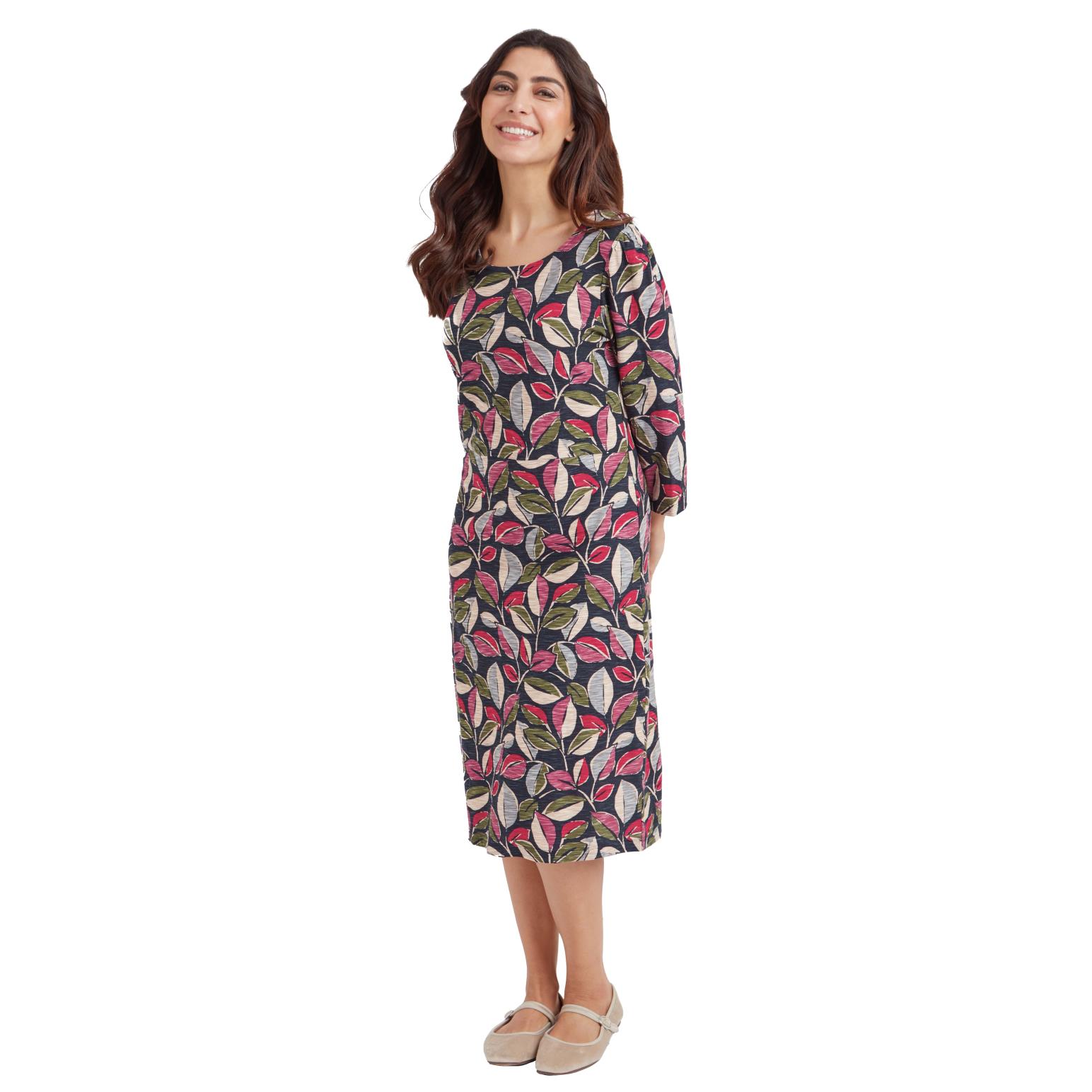 Adini Ivo Dress Painted Leaf Print