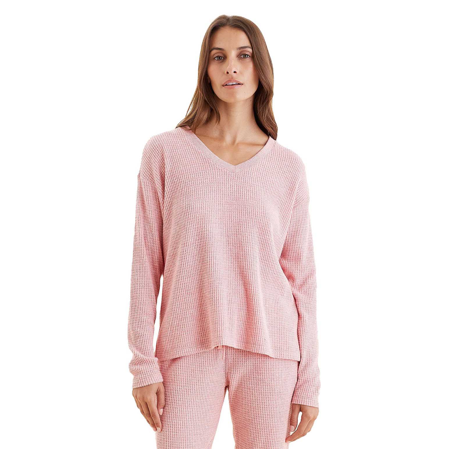 Papinelle Super Soft Waffle V-Neck Ls Top