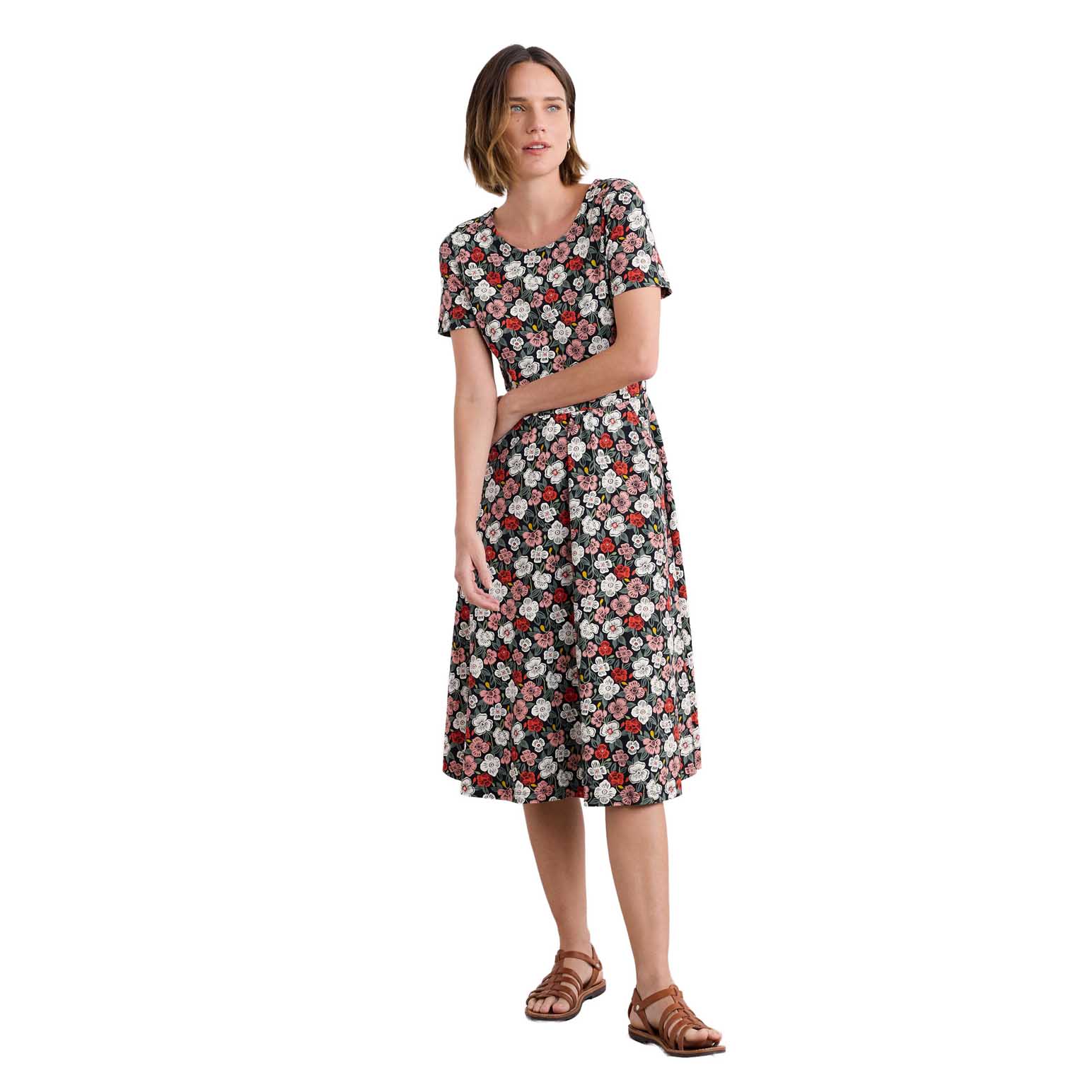 Seasalt Cornwall S/S April Dress Floral Tumble Onyx