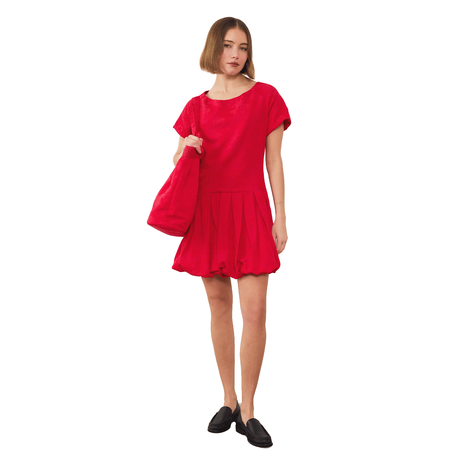 COMMONPLACE ESSENTIALS Esme Jacquard Puff Dress