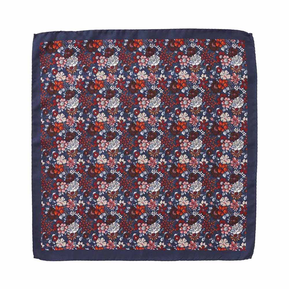 Cambridge Dark Floral Pocket Square