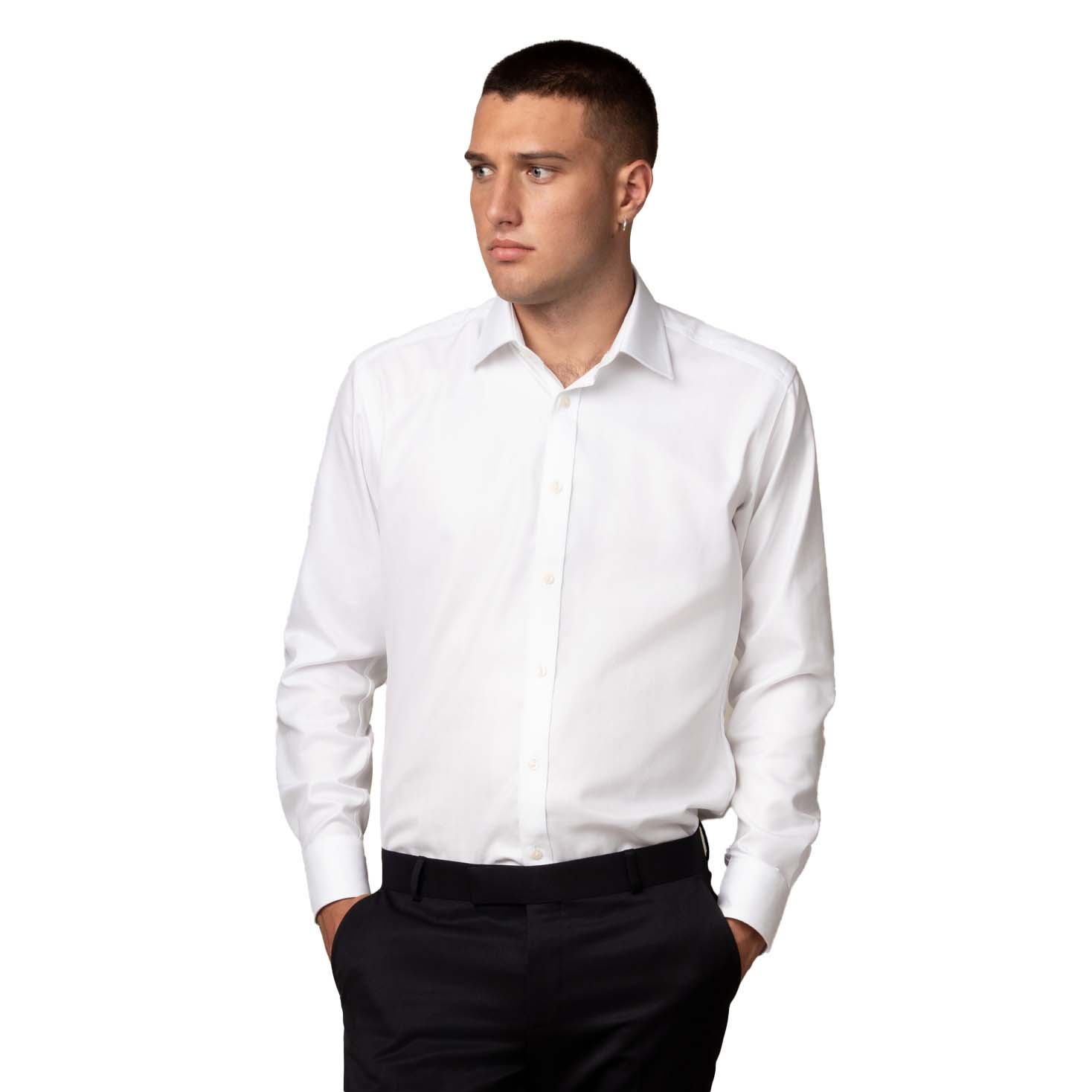 Rembrandt York White Herringbone Non-Iron Shirt