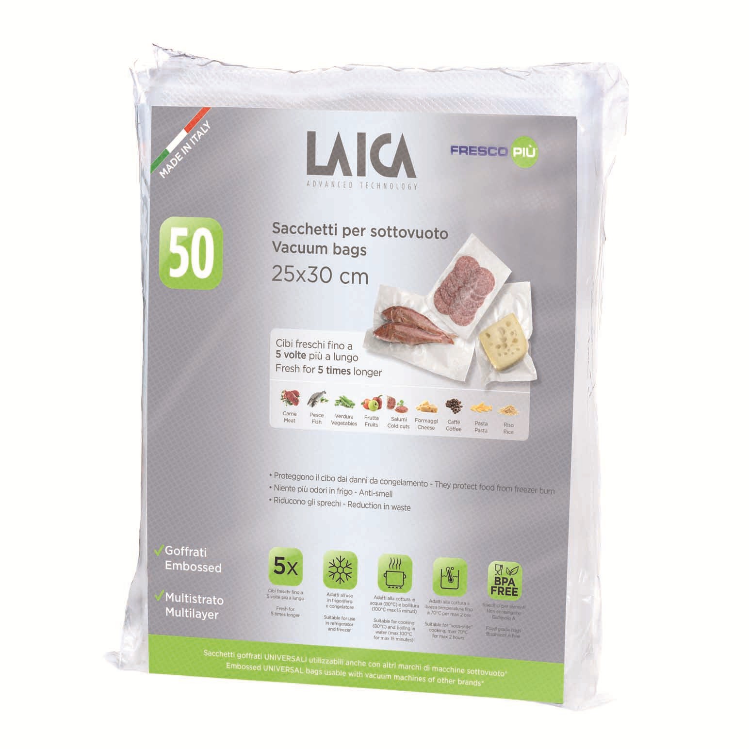 Laica Vacuum Sealer Bags 25x30cm Pack Of 50