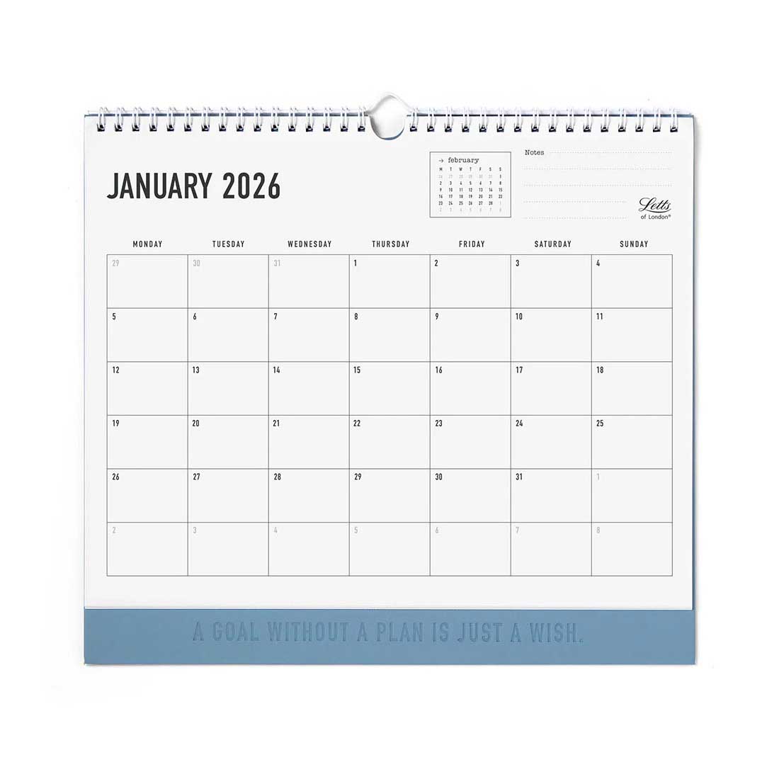 Letts of London Wall Calendar Conscious 300x270mm Ocean 2026