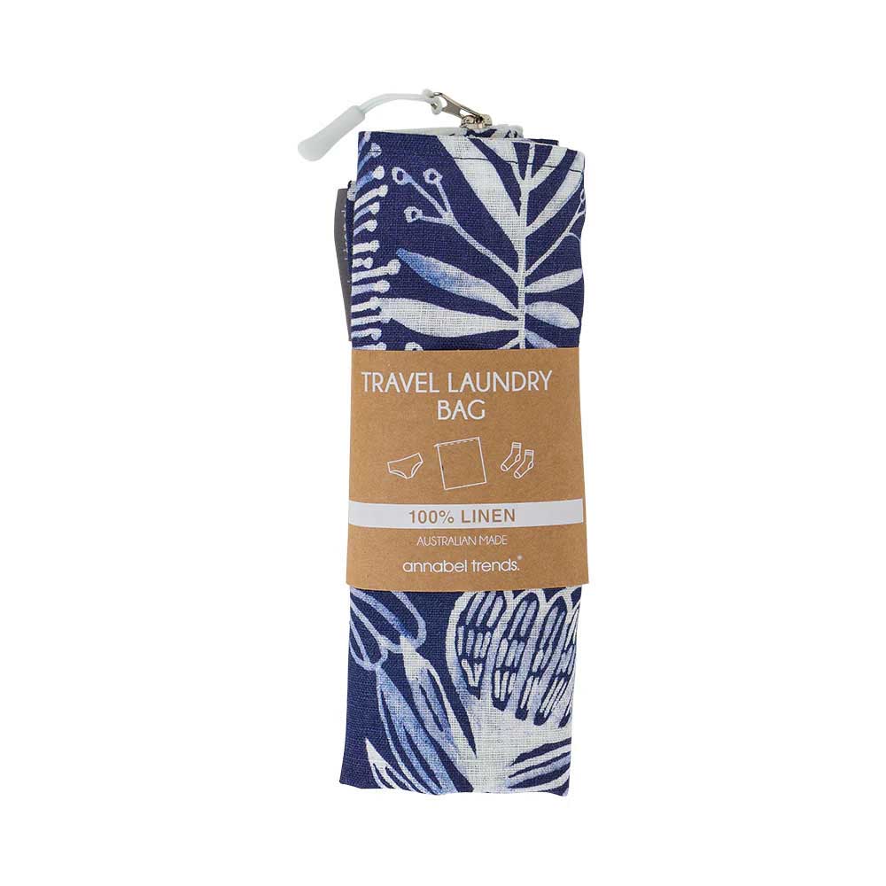 Annabel Trends Linen Laundry Bag - Navy Natives