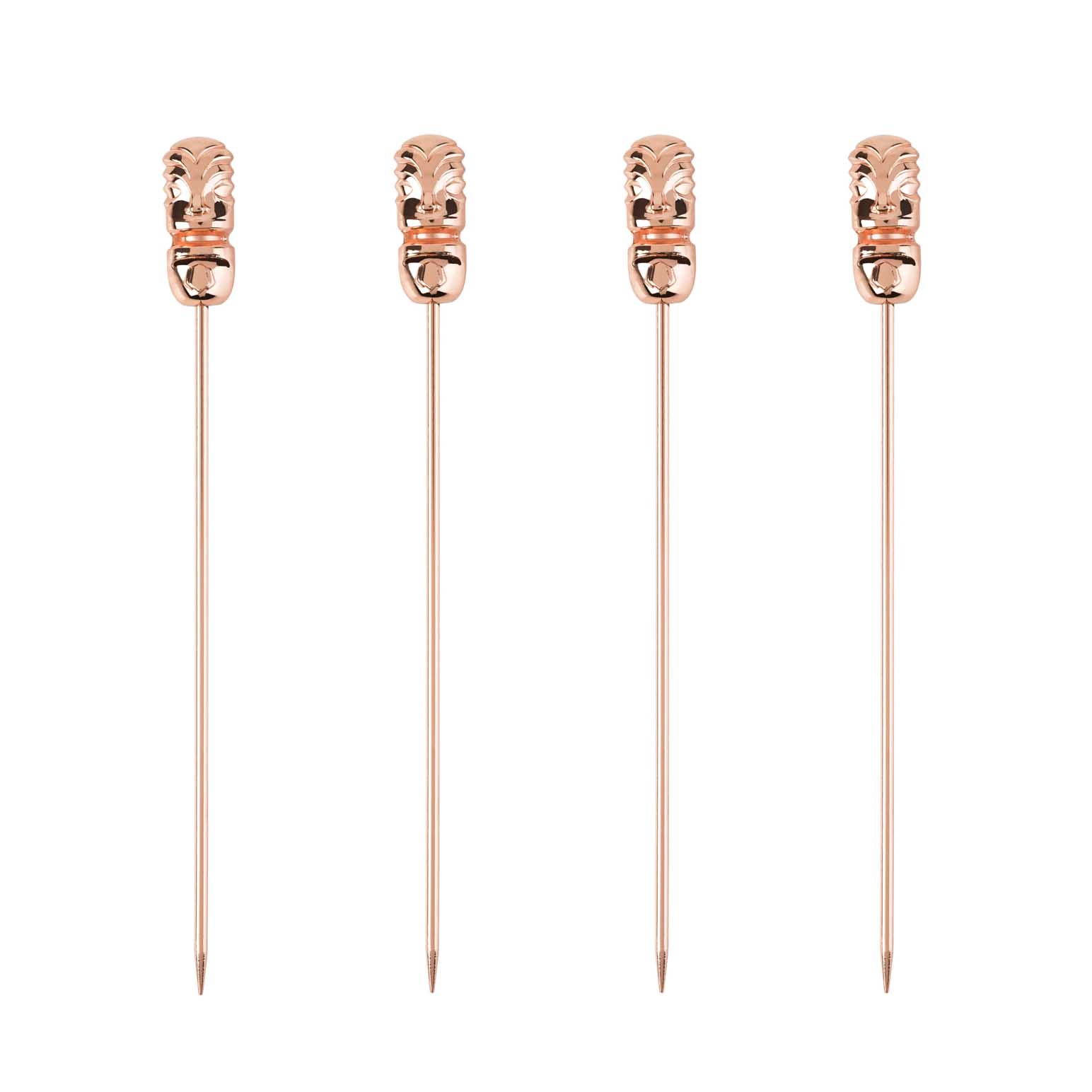 Viski Pacific Tiki Cocktail Picks in Copper Set Of 4