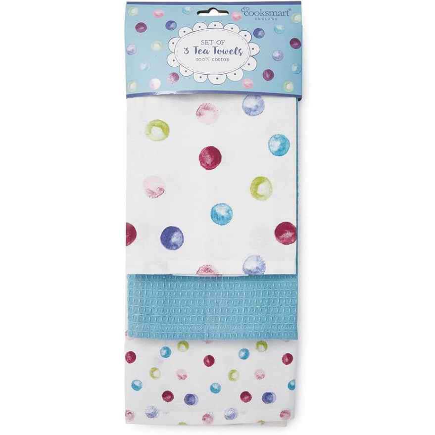 Cooksmart Spotty Dotty 3 Pack Tea Towel