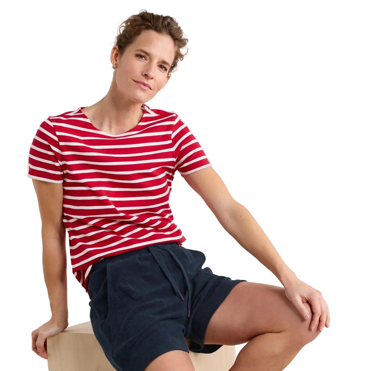 Seasalt Cornwall Sailor T-Shirt Breton Rudder Chalk