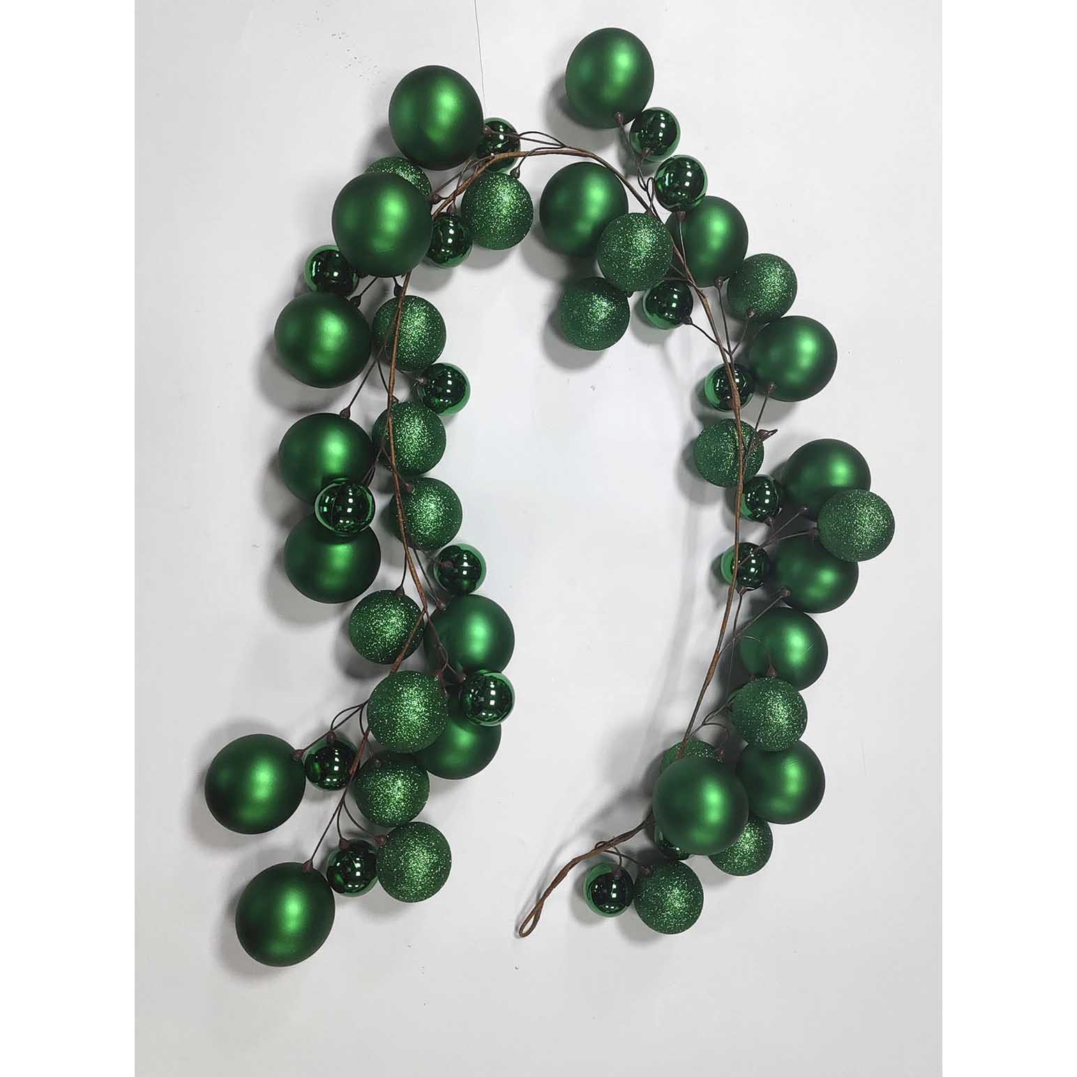 Mixed Xmas Bauble Garland 200cm