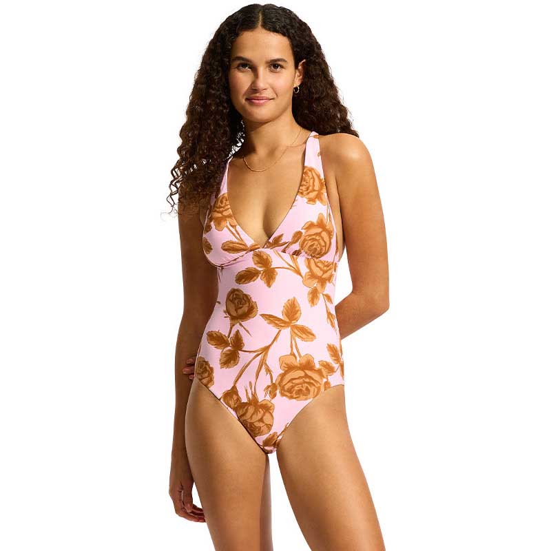 Seafolly Deep V Neck One Piece