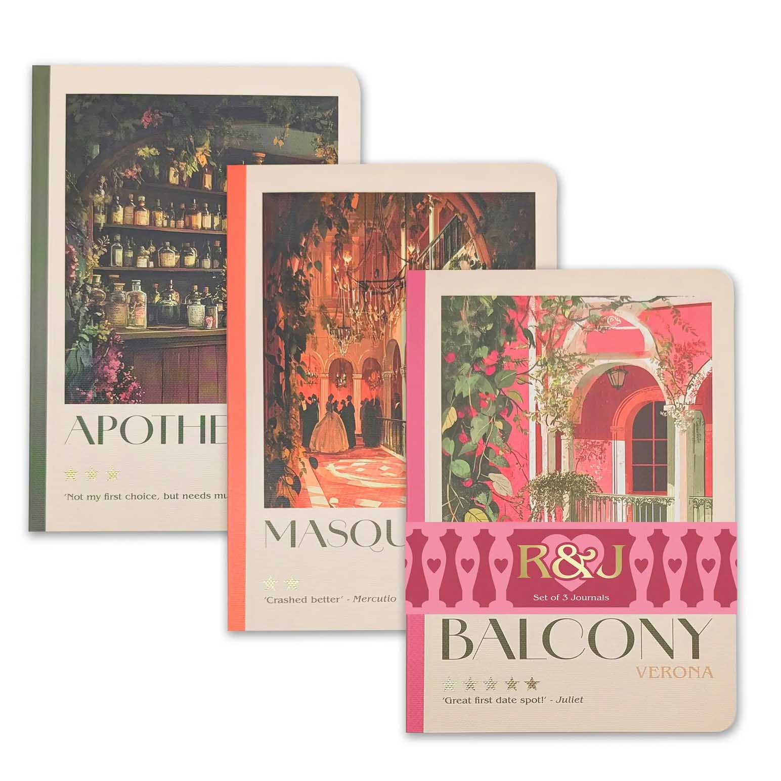 The Reading Room Romeo & Juliet Set of 3 B6 Notebooks
