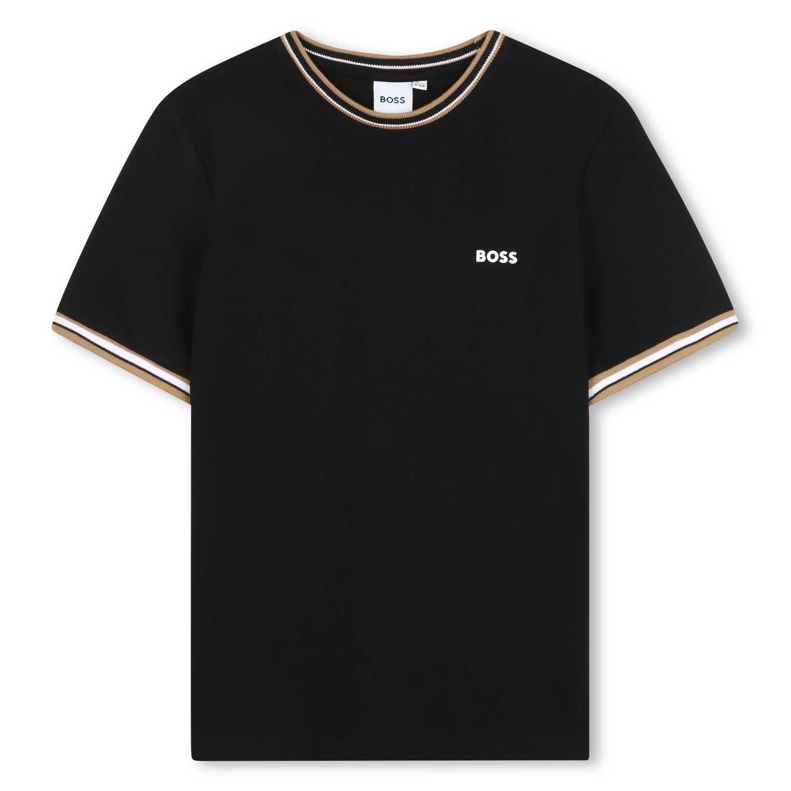 BOSS Stripe Collar Tee 8Y-10Y