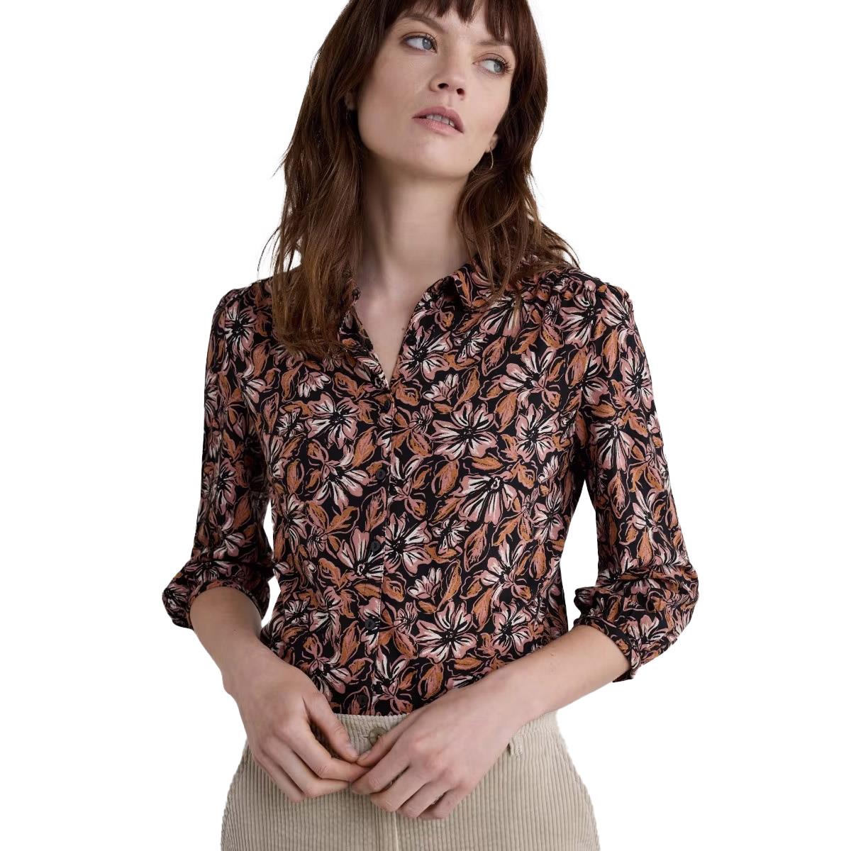 Seasalt Cornwall 3/4 Embrace Shirt Mallow Blooms Pink Grass
