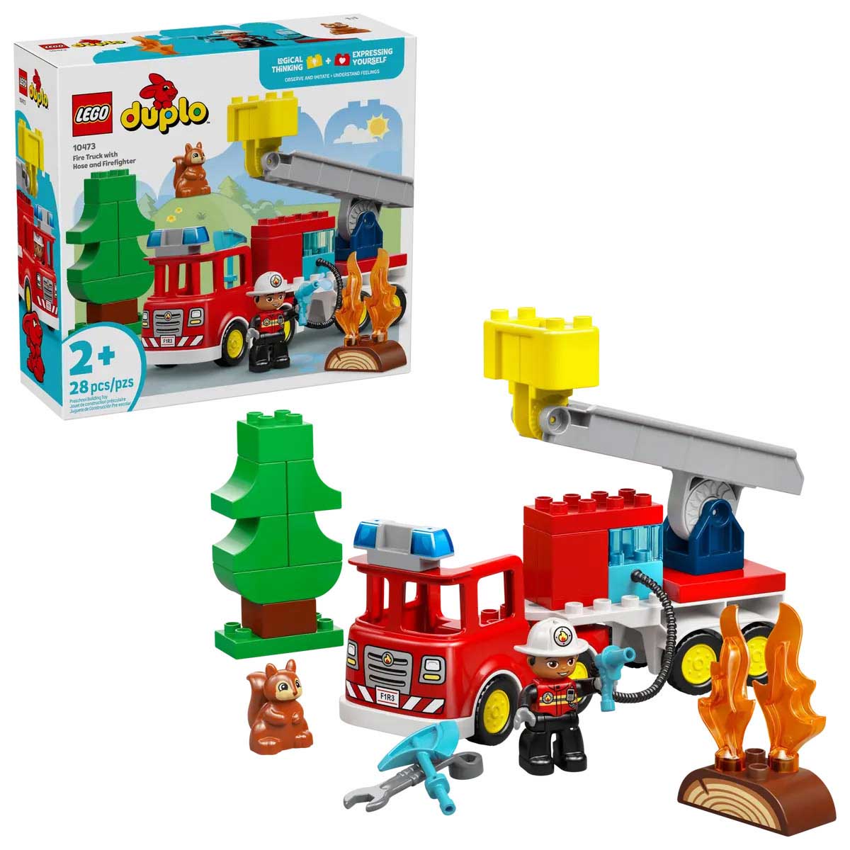 LEGO Duplo Fire Truck with Hose and Firefighter